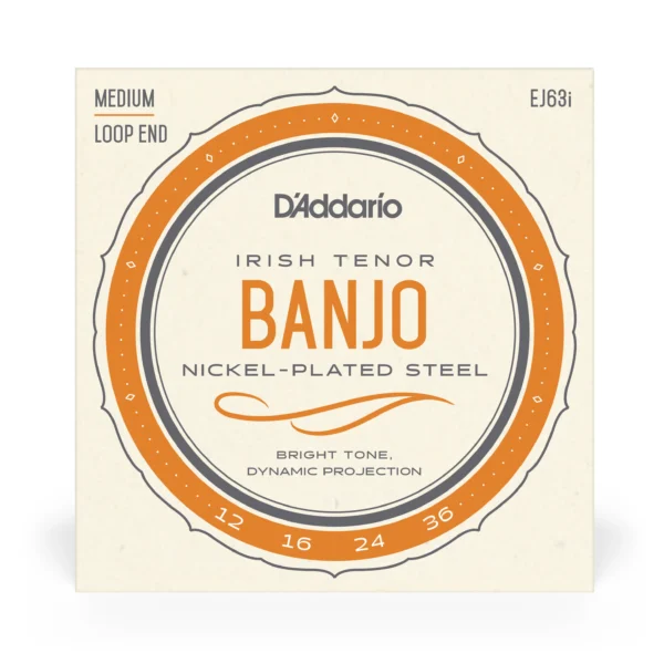 D'Addario EJ63i 4 String Irish Tenor Banjo Strings Medium Nickel